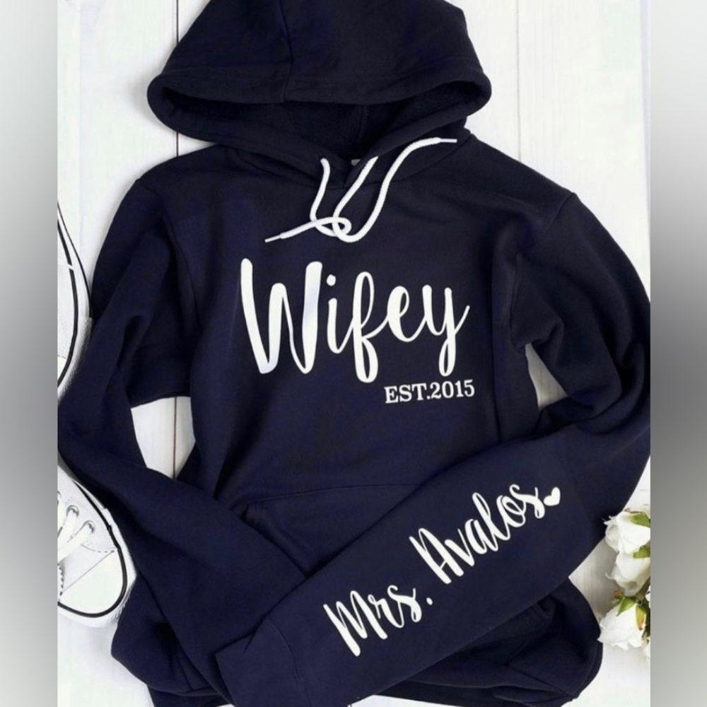 Wifey wedding  hooded sweatshirt